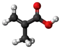 Ball-and-stick model of the methacrylic acid molecule