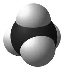 Molecule of methane.