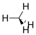 Skeletal structure of methane.