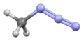 Ball-and-stick model of the methyl azide molecule