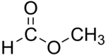 Structural formula of methyl formate