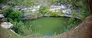 The Cenote Sagrado near Chichen Itza is one of the best known karst lakes in Yucatán