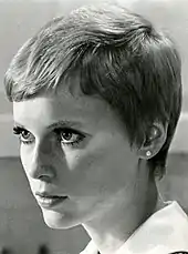 Mia Farrow with a pixie cut, 1968