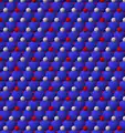 View of trioctahedral sheet structure of mica emphasizing magnesium or iron sites