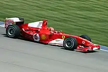 The highly successful Ferrari F2004 driven by Michael Schumacher at the 2004 United States Grand Prix.