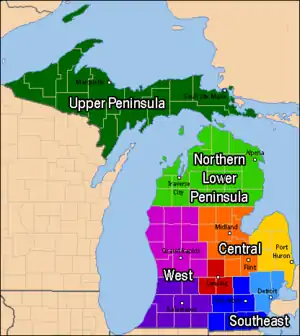 Metro Detroit lies within southeast Michigan.