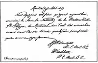 Handwritten midwifery certificate