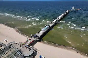 Aerial view of the pier