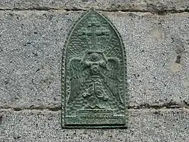 Traditionalist plaque at Leitza in honour of Saint Michael, a Basque patron saint