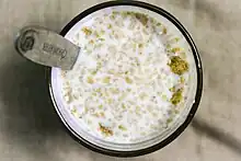 A bowl of breakfast cereal in milk