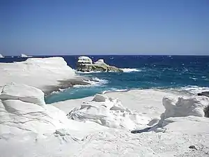 Sarakiniko Beach in Milos island, Cyclades