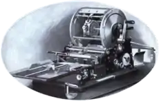 1918 illustration of a mimeograph machine