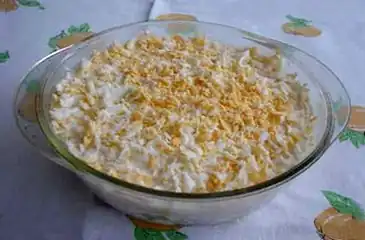 Mimosa salad, traditional decoration