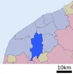 Location of Minami-ku in Niigata City