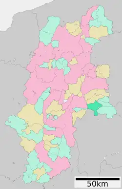 Location of Minamimaki in Nagano Prefecture