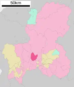 Location of Mino in Gifu Prefecture