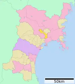 Location of Misato in Miyagi Prefecture