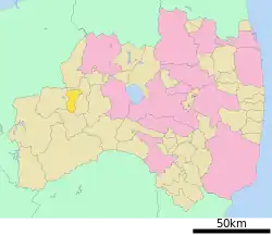 Location of Mishima in Fukushima Prefecture