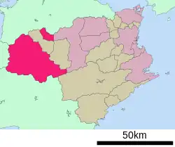 Location of Miyoshi in Tokushima Prefecture