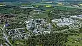 Aerial view of Mjärdevi — the first and main site of Linköping Science Park — located next to Campus Valla.