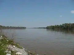 The Mobile River at the Old Fort Stoddert landing, near Mount Vernon, in 2009.