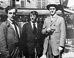 André Salmon, Modigliani, and Pablo Picasso in Montparnasse (1916), photographed by Jean Cocteau