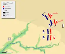 day 4 phase 1, showing Byzantine left centre and wing pushing back respective Muslim divisions.