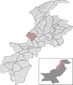 Mohmand District (red) in Khyber Pakhtunkhwa