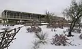 The Dunagan Visitor Center after a winter storm.