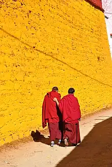 Monks at Ganden monastery