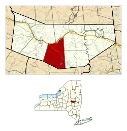 Location in Montgomery County and the state of New York.