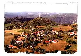 An aerial view of Montmahoux