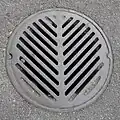 Sewer grating (manhole cover) that can be driven on despite letting water pass through