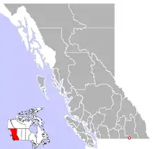 Location of Montrose in British Columbia