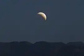 Los Angeles, CA at moonrise, 3:08 UTC