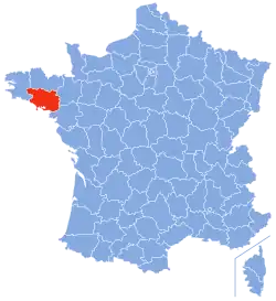 Location of the Morbihan in France