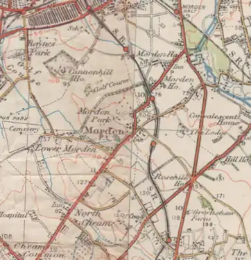 A map of Morden from the 1920s