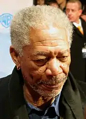 A photograph of Freeman attending the 2008 premiere of "The Bucket List" in Germany