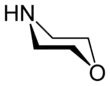 perspective skeletal formula of the morpholine molecule