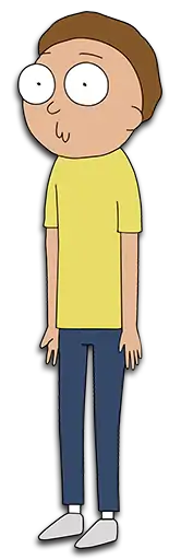 A teenage boy wearing blue pants and a yellow T-shirt. He has a distressed look on his face.