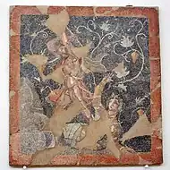 Mosaic depicting King Lycurgus of Thrace killing Ambrosia (2nd BC)