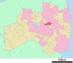 Location of Motomiya in Fukushima Prefecture