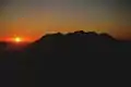 Mount Hōō and Mount Fuji from Mount Komatsu at the sunrise