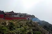 A group of temples at the top of Mount Taishan, where structures have been built at the site since the 3rd century BC during the Han dynasty