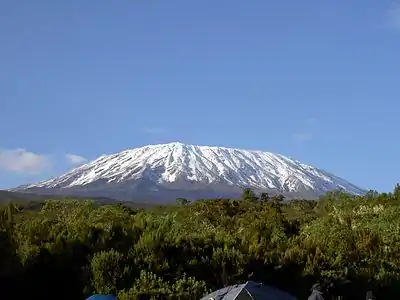 The summit of Kilimanjaro is the highest point of Tanzania and Africa.