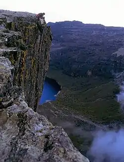 Lake Michaelson is in the background