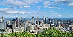 Skyline of Downtown Montreal from Mount Royal in 2023