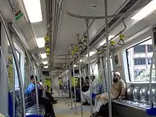 Interior of a metro train