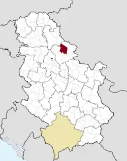 Location of Alibunar within Serbia