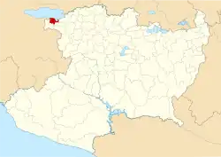 Location of Cojumatlán in Michoacán